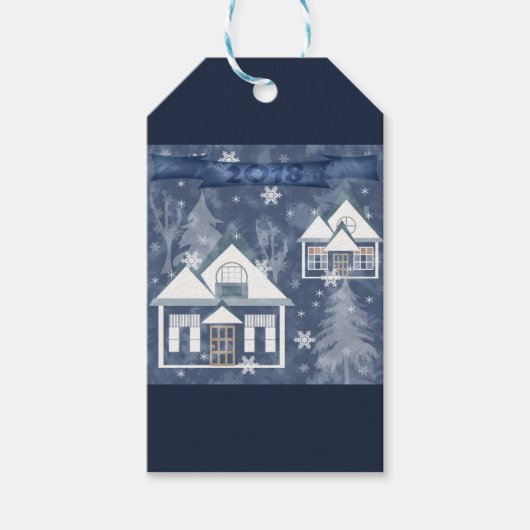 Winterlandschap Cadeaulabel (Voorkant)