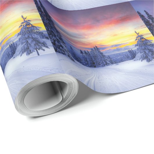 Winterlandschap Cadeaupapier (Rol Hoek)