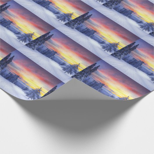 Winterlandschap Cadeaupapier (Hoek)