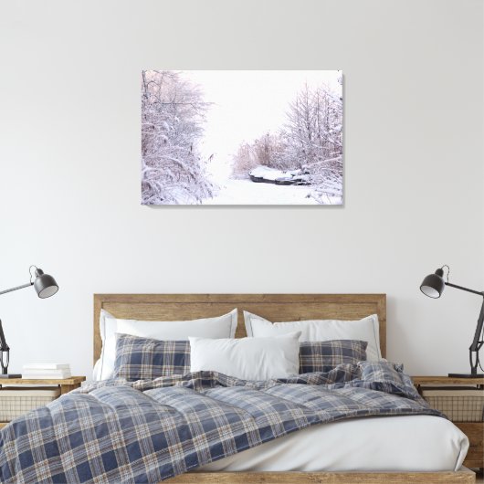 Winterlandschap Canvas Afdruk (Insitu (Slaapkamer))