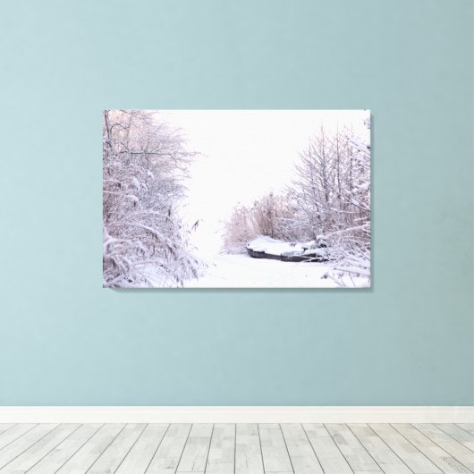 Winterlandschap Canvas Afdruk (Insitu (Houten vloer))