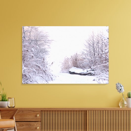 Winterlandschap Canvas Afdruk (Insitu (Woonkamer))
