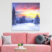 Winterlandschap Canvas Afdruk (Insitu (Woonkamer))