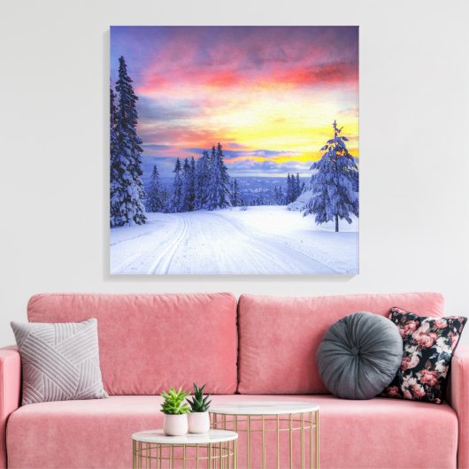 Winterlandschap Canvas Afdruk (Insitu (Woonkamer))