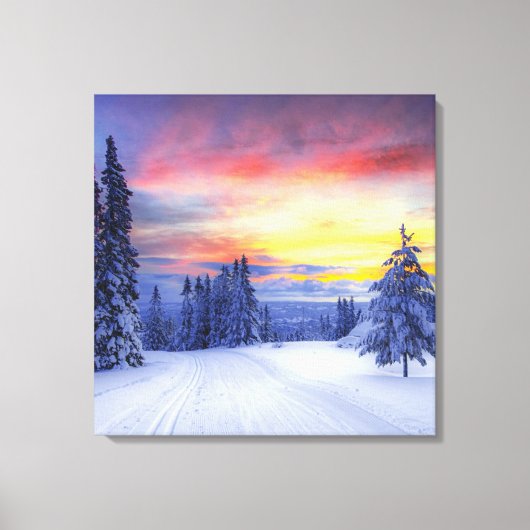 Winterlandschap Canvas Afdruk (Voorkant)