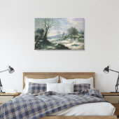 Winterlandschap Canvas Afdruk (Insitu (Slaapkamer))