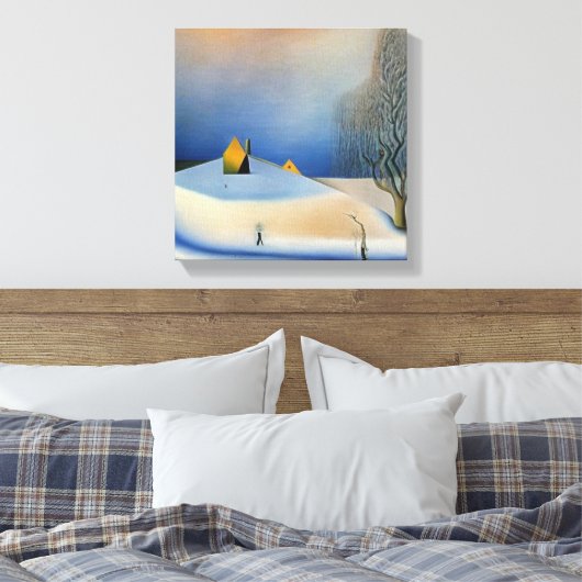 Winterlandschap Canvas Afdruk (Insitu (Slaapkamer))
