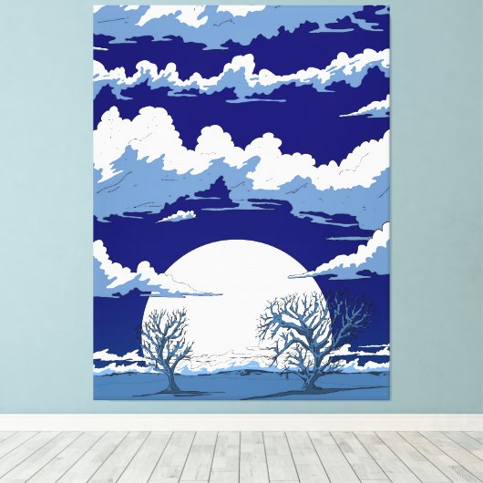 Winterlandschap Canvas Afdruk (Insitu (Houten vloer))