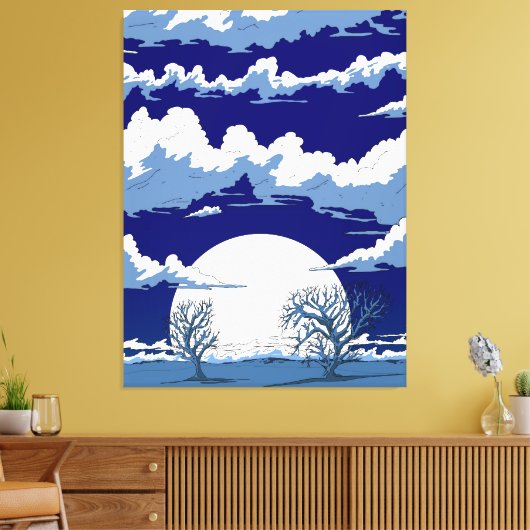 Winterlandschap Canvas Afdruk (Insitu (Woonkamer))