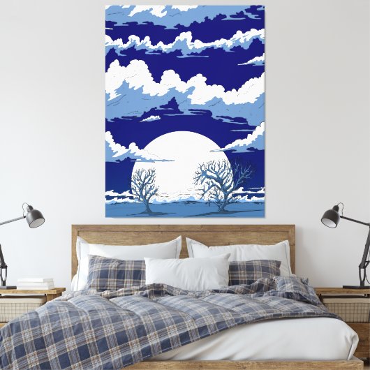 Winterlandschap Canvas Afdruk (Insitu (Slaapkamer))