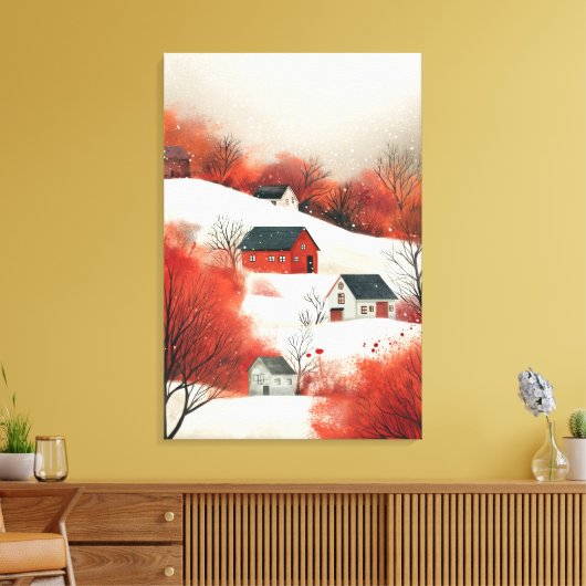 Winterlandschap Canvas Afdruk (Insitu (Woonkamer))