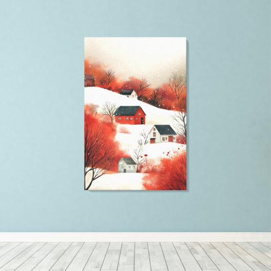 Winterlandschap Canvas Afdruk (Insitu (Houten vloer))