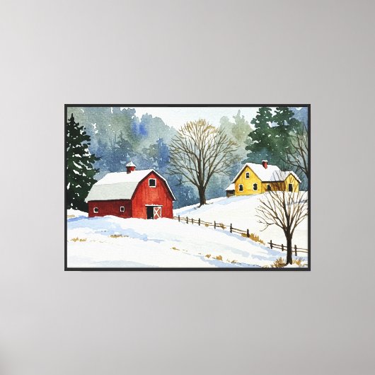 Winterlandschap Canvas Afdruk (Voorkant)