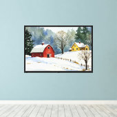 Winterlandschap Canvas Afdruk (Insitu (Houten vloer))