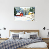 Winterlandschap Canvas Afdruk (Insitu (Slaapkamer))
