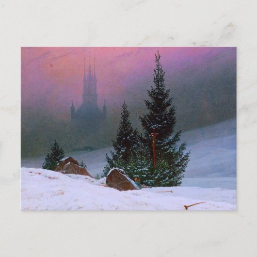 Winterlandschap Caspar David Friedrich Briefkaart (Voorkant)