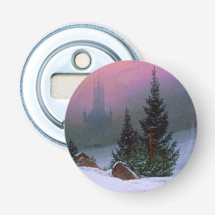 Winterlandschap Caspar David Friedrich Button Flesopener