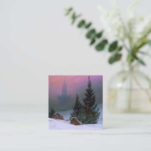 Winterlandschap Caspar David Friedrich Informatiekaartje (Staand voorkant)