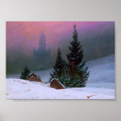 Winterlandschap Caspar David Friedrich Poster (Voorkant)