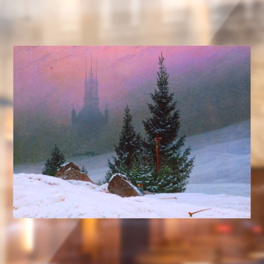 Winterlandschap Caspar David Friedrich Raamsticker (Vel 2)