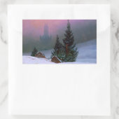 Winterlandschap Caspar David Friedrich Rechthoekige Sticker (Tas)
