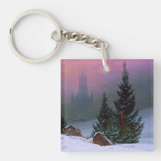 Winterlandschap Caspar David Friedrich Sleutelhanger (voorkant)