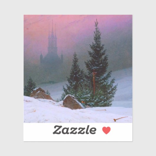 Winterlandschap Caspar David Friedrich Sticker (Vel)