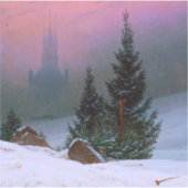 Winterlandschap Caspar David Friedrich Sticker (Voorkant)