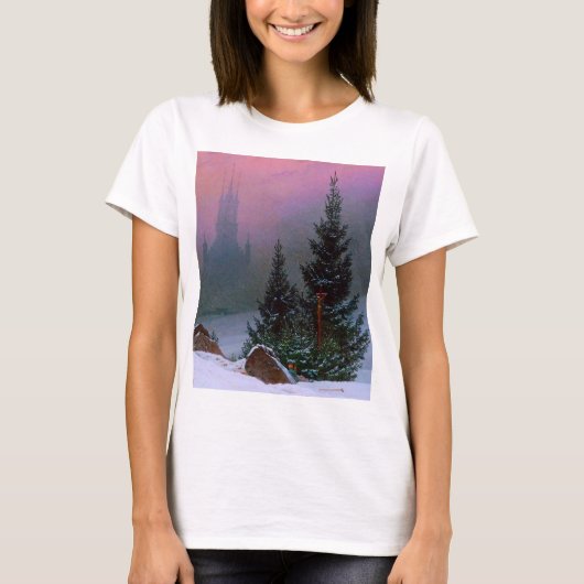 Winterlandschap Caspar David Friedrich T-shirt (Voorkant)