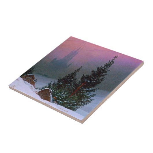 Winterlandschap Caspar David Friedrich Tegeltje (Zijkant)