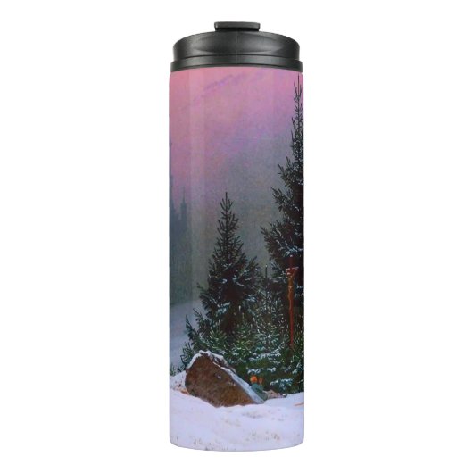 Winterlandschap Caspar David Friedrich Thermosbeker (Voorkant)