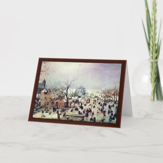 Winterlandschap door Avercamp Hendrik Kaart (Voorkant)