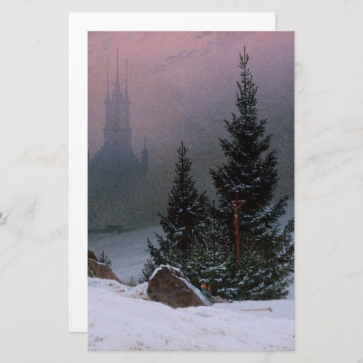 Winterlandschap (door Caspar David Friedrich) Briefpapier (Voorkant / Achterkant)