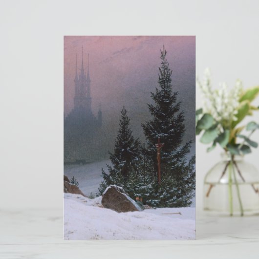 Winterlandschap (door Caspar David Friedrich) Briefpapier (Staand voorkant)