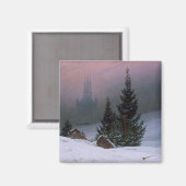 Winterlandschap (door Caspar David Friedrich) Magneet (Voorkant / Achterkant)