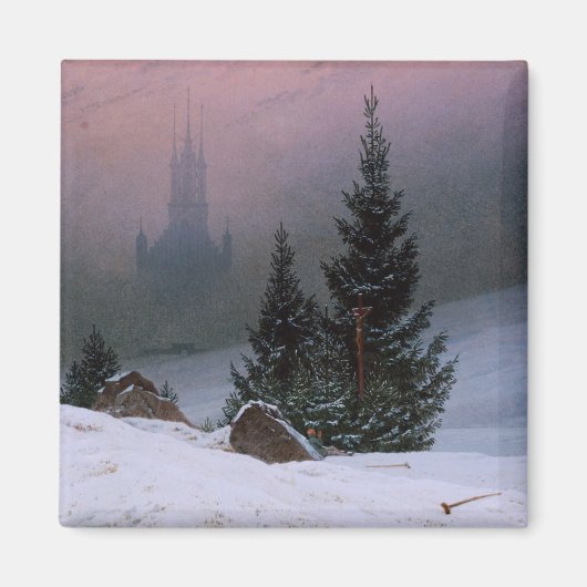 Winterlandschap (door Caspar David Friedrich) Magneet (Voorkant)