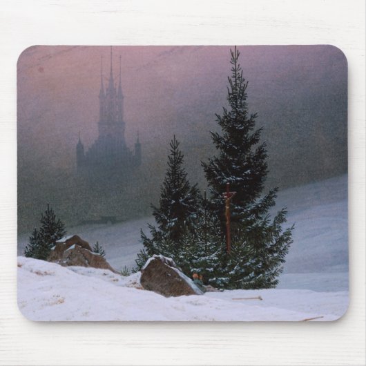 Winterlandschap (door Caspar David Friedrich) Muismat (Voorkant)