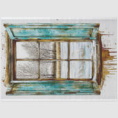 Winterlandschap door houten raam AN1 Decoupage Tissuepapier (Voorkant)