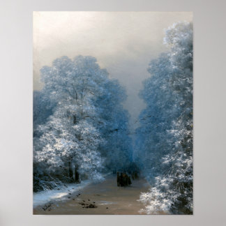 Winterlandschap door Ivan Aivazovsky Poster