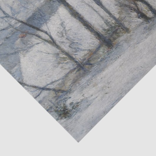 Winterlandschap (door Paul Gaugin) Tissuepapier (Detail)