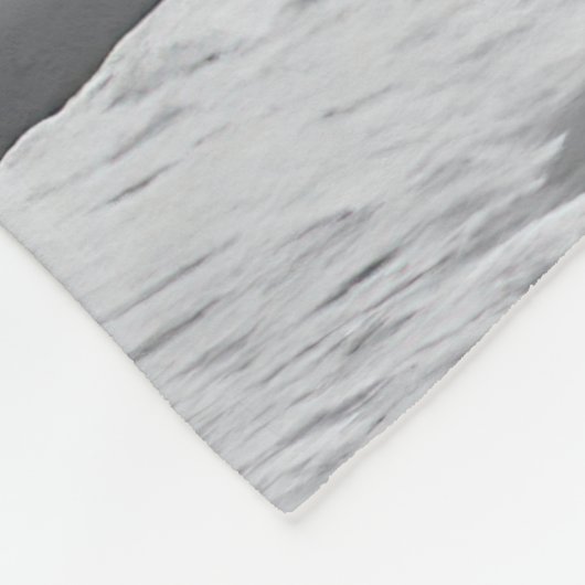 Winterlandschap en -boom, zwart-wit - kunst fleece deken (Hoek)