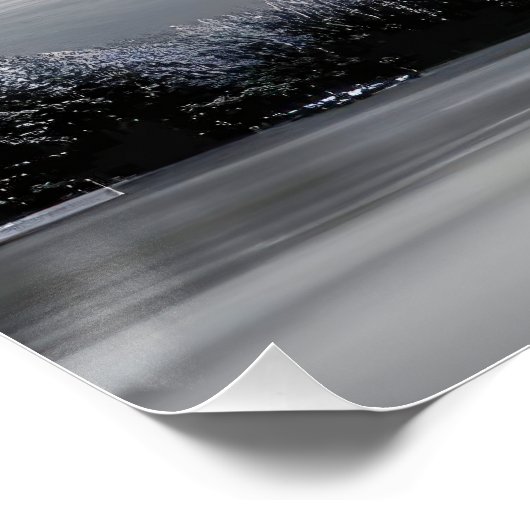 Winterlandschap en -boom, zwart-wit - kunst perfect poster (Hoek)