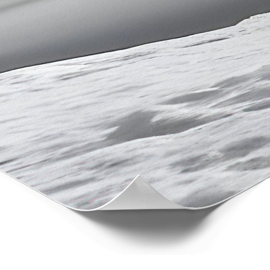 Winterlandschap en -boom, zwart-wit - kunst poster (Hoek)