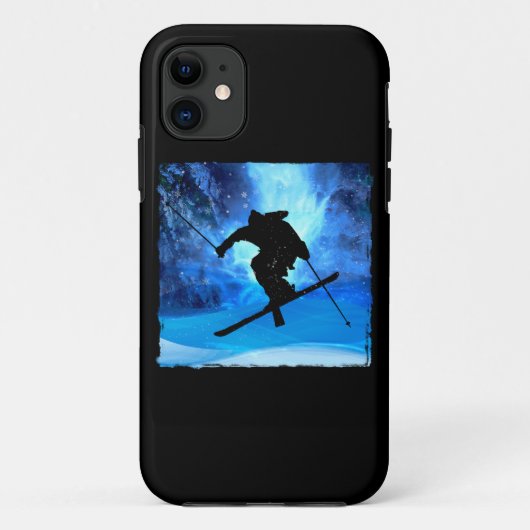 Winterlandschap en Freestyle Skier Case-Mate iPhone Case (Achterkant)