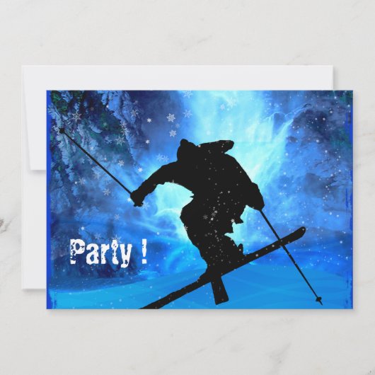 Winterlandschap en Freestyle Skier Kaart (Voorkant)
