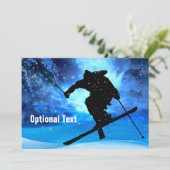 Winterlandschap en Freestyle Skier -  Kaart (Staand voorkant)