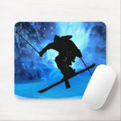 Winterlandschap en Freestyle Skier Muismat (Met muis)