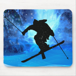 Winterlandschap en Freestyle Skier Muismat