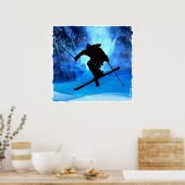 Winterlandschap en Freestyle Skier Poster (Keuken)