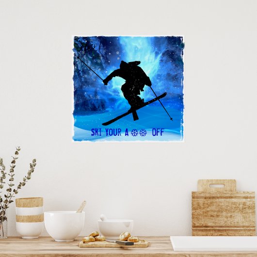 Winterlandschap en Freestyle Skier Poster (Keuken)